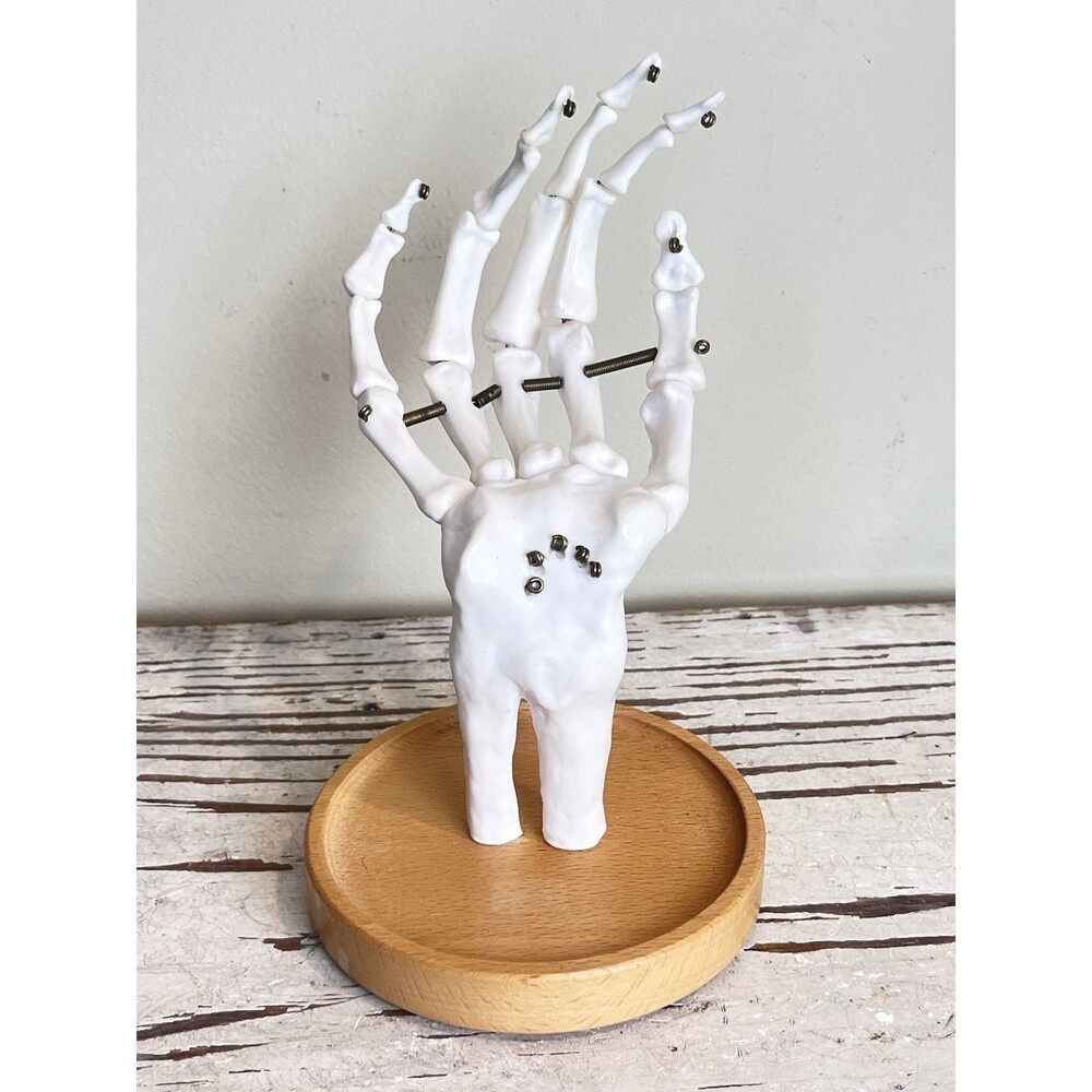 Vintage 2000’s Mounted Skeleton Hand Jewelry Sunglasses Holder Spooky Retro Goth